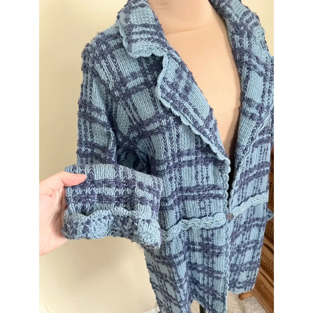 Vintage Modern Soul Plaid‎ Cardigan Sweater Jacket
